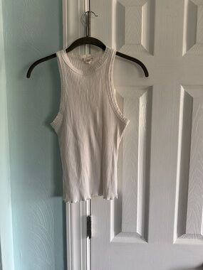 Billabong White Ribbed Tank Top - Women